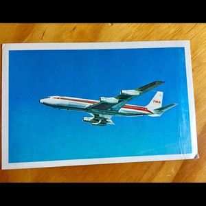 Vtg TWA Unused Postcard